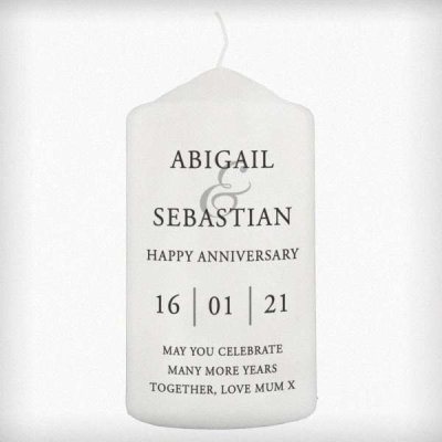 (image for) Personalised Couples Pillar Candle