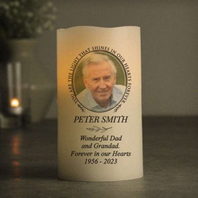 (image for) Personalised Light In Our Hearts Photo Upload LED Candle