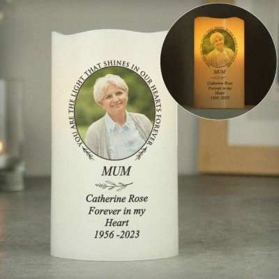 (image for) Personalised Light In Our Hearts Photo Upload LED Candle