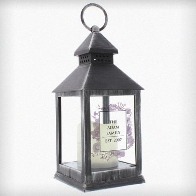 (image for) Personalised Soft Watercolour Rustic Black Lantern