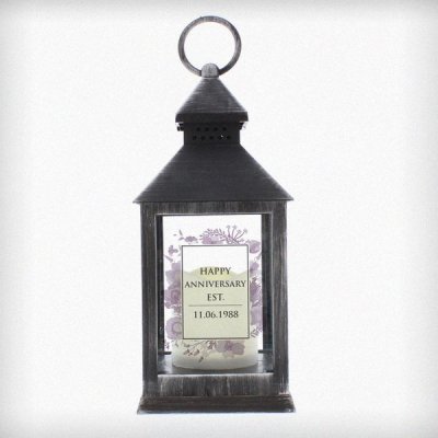 (image for) Personalised Soft Watercolour Rustic Black Lantern