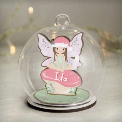 (image for) Personalised Wooden Fairy Glass Bauble