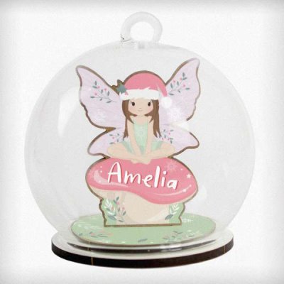 (image for) Personalised Wooden Fairy Glass Bauble