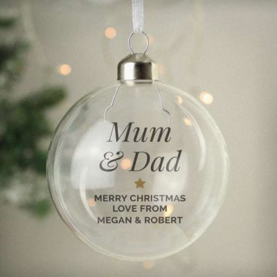 (image for) Personalised Gold Star Glass Bauble