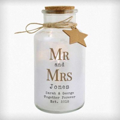 (image for) Personalised Mr & Mrs LED Glass Jar