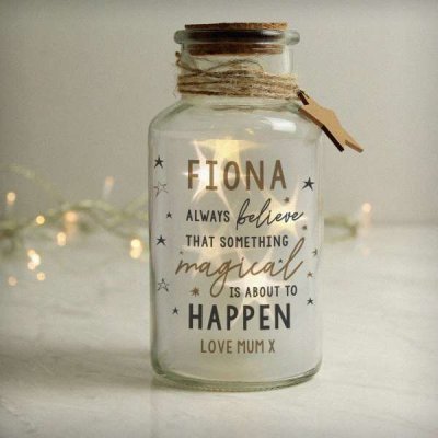 (image for) Personalised Magical Things Happen LED Glass Jar