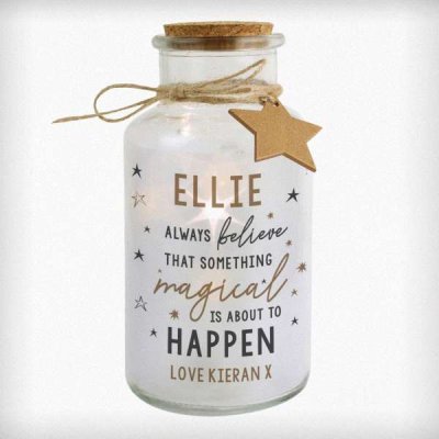 (image for) Personalised Magical Things Happen LED Glass Jar