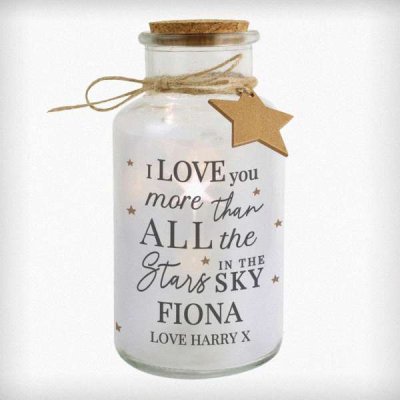 (image for) Personalised I Love You More... LED Glass Jar