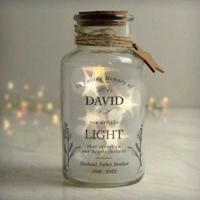 (image for) Personalised In Loving Memory LED Glass Jar