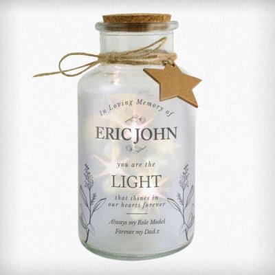 (image for) Personalised In Loving Memory LED Glass Jar