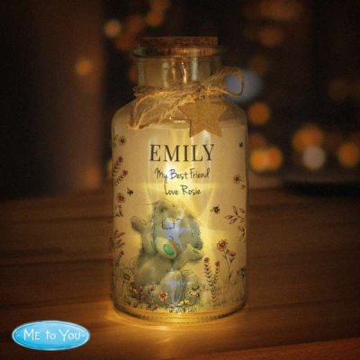 (image for) Personalised Me to You Floral LED Glass Jar