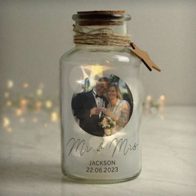 (image for) Personalised Photo Upload LED Glass Jar