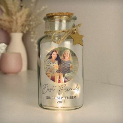 (image for) Personalised Photo Upload LED Glass Jar