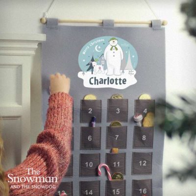 (image for) Personalised The Snowman and the Snowdog Advent Calendar In Silver Grey