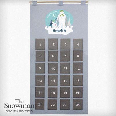 (image for) Personalised The Snowman and the Snowdog Advent Calendar In Silver Grey