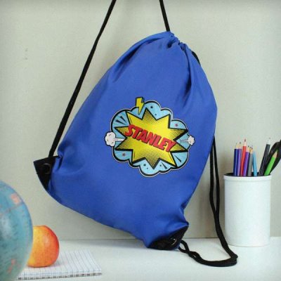 (image for) Personalised Superhero Blue Kit Bag