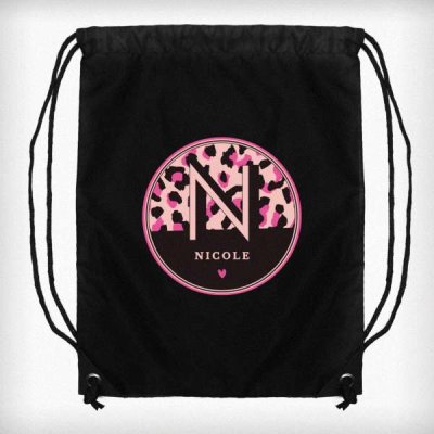 (image for) Personalised Leopard Print Black Kit Bag