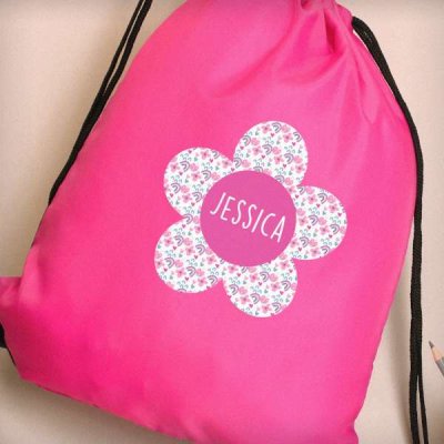 (image for) Personalised Flower Pink Kit Bag