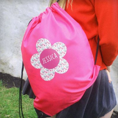 (image for) Personalised Flower Pink Kit Bag