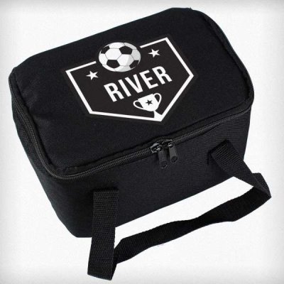 (image for) Personalised Football Black Lunch Bag