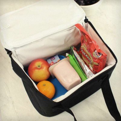 (image for) Personalised Football Black Lunch Bag