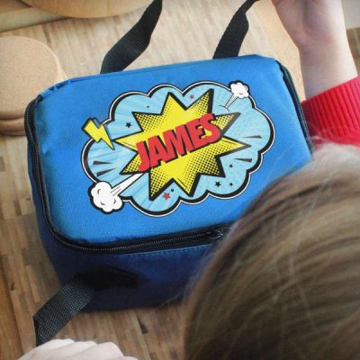 (image for) Personalised Superhero Blue Lunch Bag