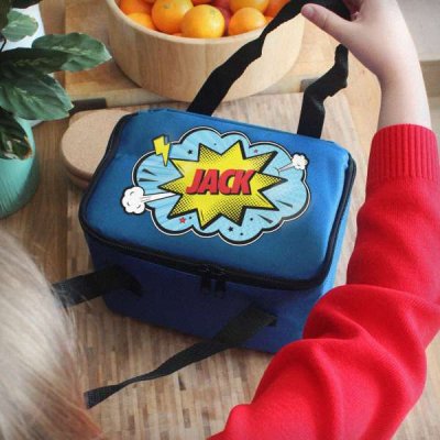 (image for) Personalised Superhero Blue Lunch Bag