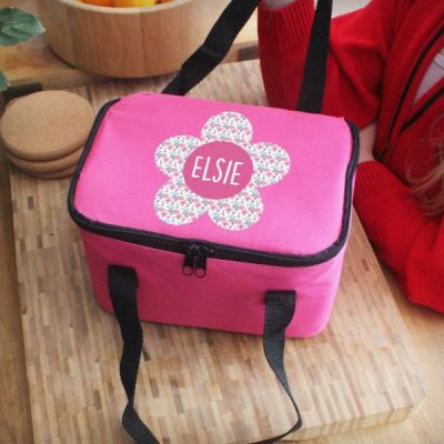 (image for) Personalised Flower Pink Lunch Bag