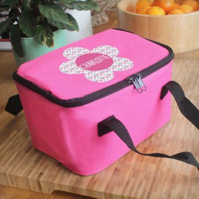 (image for) Personalised Flower Pink Lunch Bag