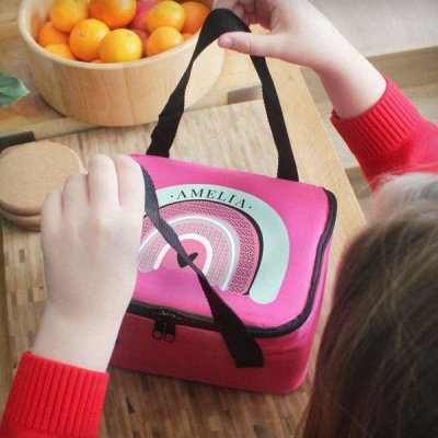 (image for) Personalised Rainbow Pink Lunch Bag