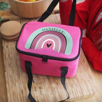 (image for) Personalised Rainbow Pink Lunch Bag