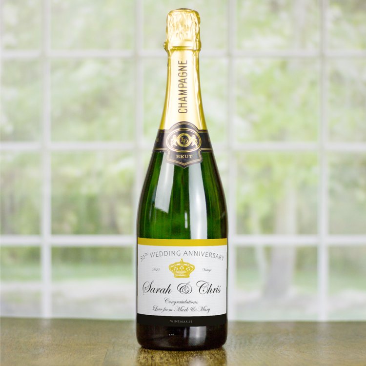 (image for) Personalised Elegant Label Champagne Bottle with Gift Box - Click Image to Close