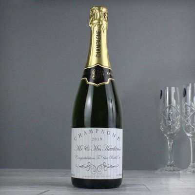 (image for) Personalised Elegant Swirl Champagne Bottle