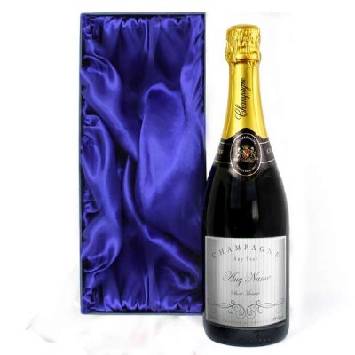 (image for) Personalised Elegant Swirl Champagne Bottle with Gift Box