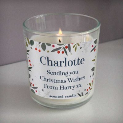 (image for) Personalised Festive Christmas Scented Jar Candle