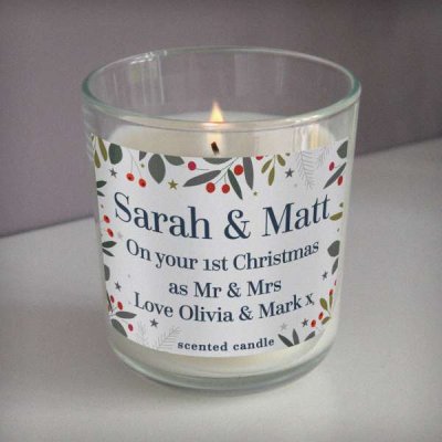 (image for) Personalised Festive Christmas Scented Jar Candle