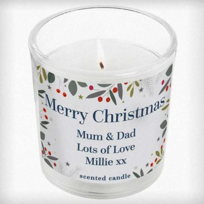 (image for) Personalised Festive Christmas Scented Jar Candle