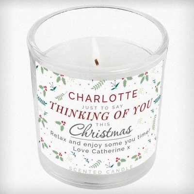 (image for) Personalised Thinking of You Christmas Scented Jar Candle