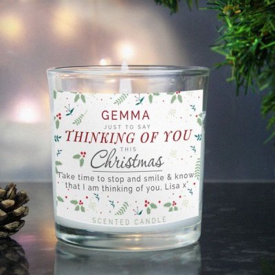 (image for) Personalised Thinking of You Christmas Scented Jar Candle