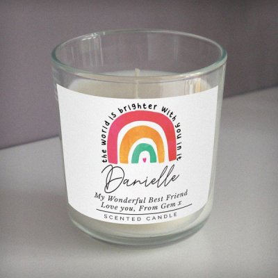 (image for) Personalised You Make The World Brighter Rainbow Scented Jar Candle