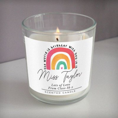 (image for) Personalised You Make The World Brighter Rainbow Scented Jar Candle