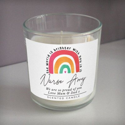 (image for) Personalised You Make The World Brighter Rainbow Scented Jar Candle