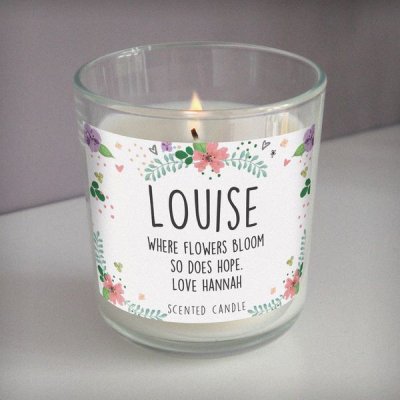 (image for) Personalised Floral Scented Jar Candle