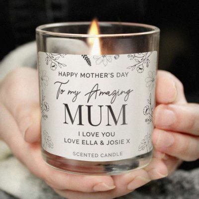 (image for) Personalised Mothers Day Floral Jar Candle