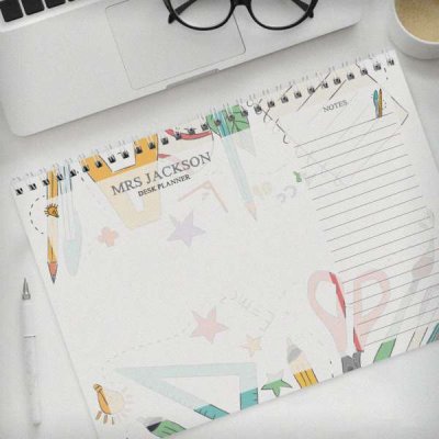 (image for) Personalised Teacher A4 Desk Planner