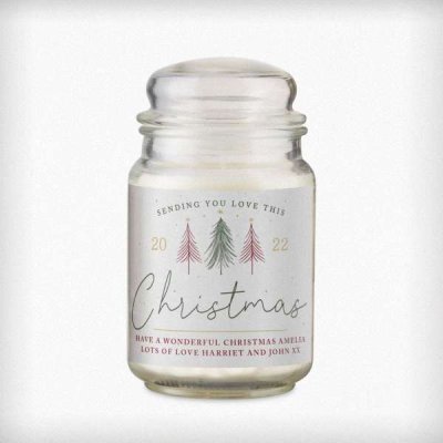 (image for) Personalised Sending You Love Christmas Large Scented Jar Candle