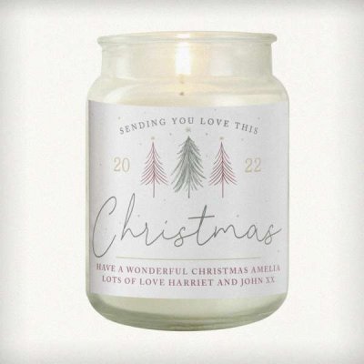 (image for) Personalised Sending You Love Christmas Large Scented Jar Candle