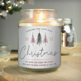 (image for) Personalised Sending You Love Christmas Large Scented Jar Candle