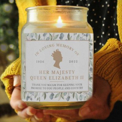 (image for) Personalised Queens Commemorative Large Vanilla Scented Candle Jar