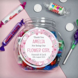 Personalised Flower Girl Sweet Jar (image for) Personalised Flower Girl Sweet Jar